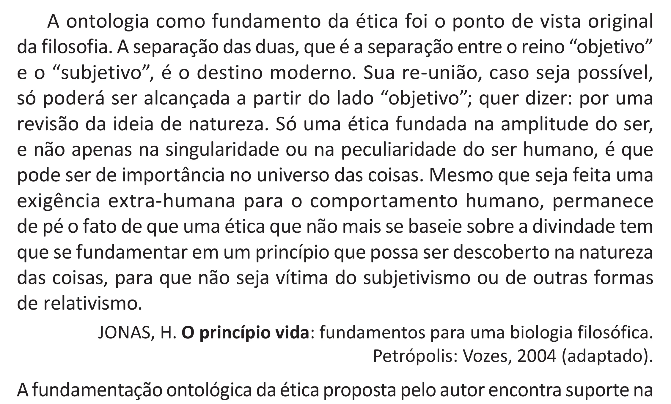 Enunciado original completo da questão 65 do ENEM 2025 - 1º Dia – Caderno 9 – Laranja (Braile e ledor) – Reaplicação - (Superampliada), página 75.