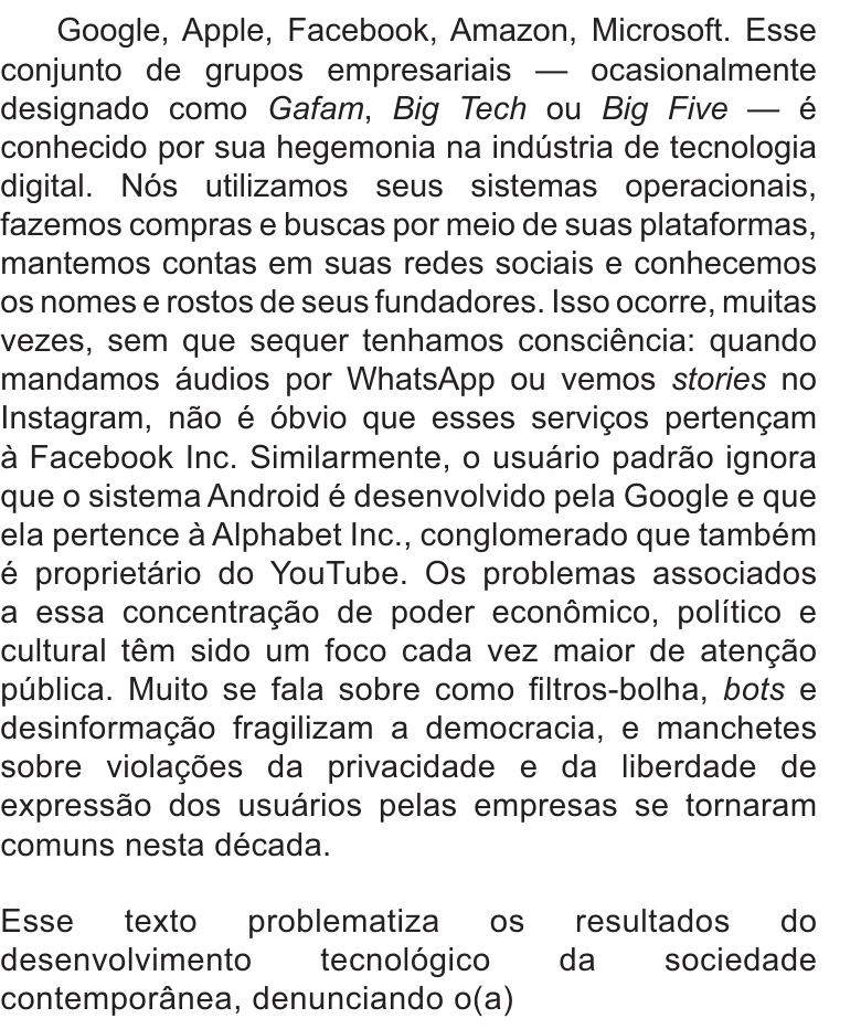 Enunciado original completo da questão 45 do ENEM 2021 - 1º Dia – Caderno 9 – Laranja (braile e ledor) – Reaplicação/PPL/Segunda Oportunidade, página 21.
