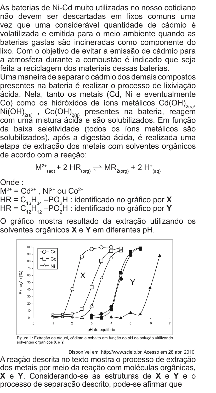 Enunciado original completo da questão 82 do ENEM 2010 - Dia 1 - Caderno 3 - Branco – Aplicação regular, página 26.