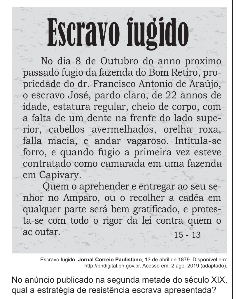 Enunciado original completo da questão 77 do ENEM 2021 - 1º Dia – Caderno 3 – Branco – Aplicação Regular, página 28.