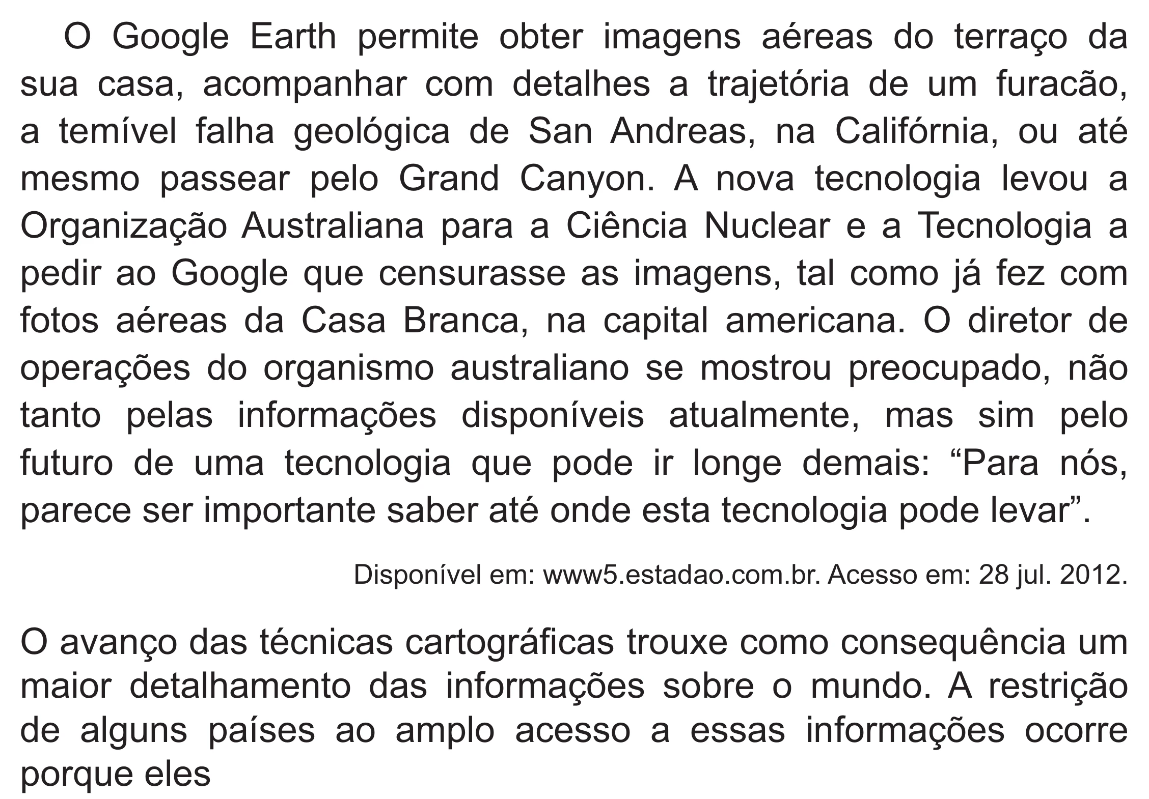 Enunciado original completo da questão 69 do ENEM 2021 - 1º Dia – Caderno 2 – Amarelo (Superampliada) – Reaplicação/PPL/Segunda Oportunidade, página 67.