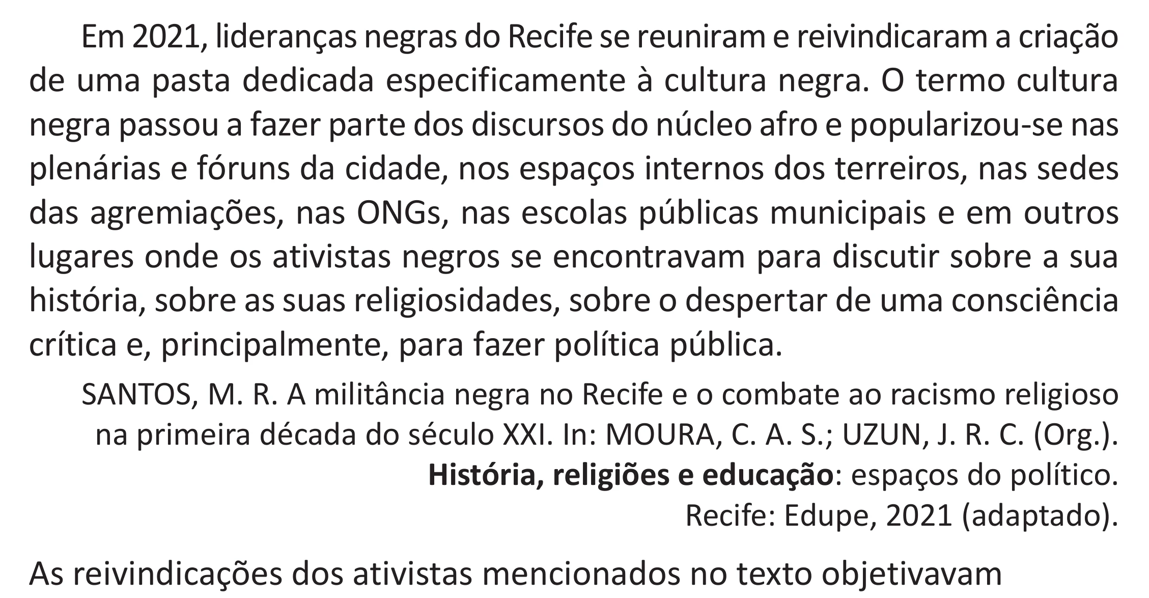 Enunciado original completo da questão 55 do ENEM 2025 - 1º Dia – Caderno 9 – Laranja (Braile e ledor) – Aplicação Regular - (Superampliada) - Belém, Ananindeua e Marituba, página 65.