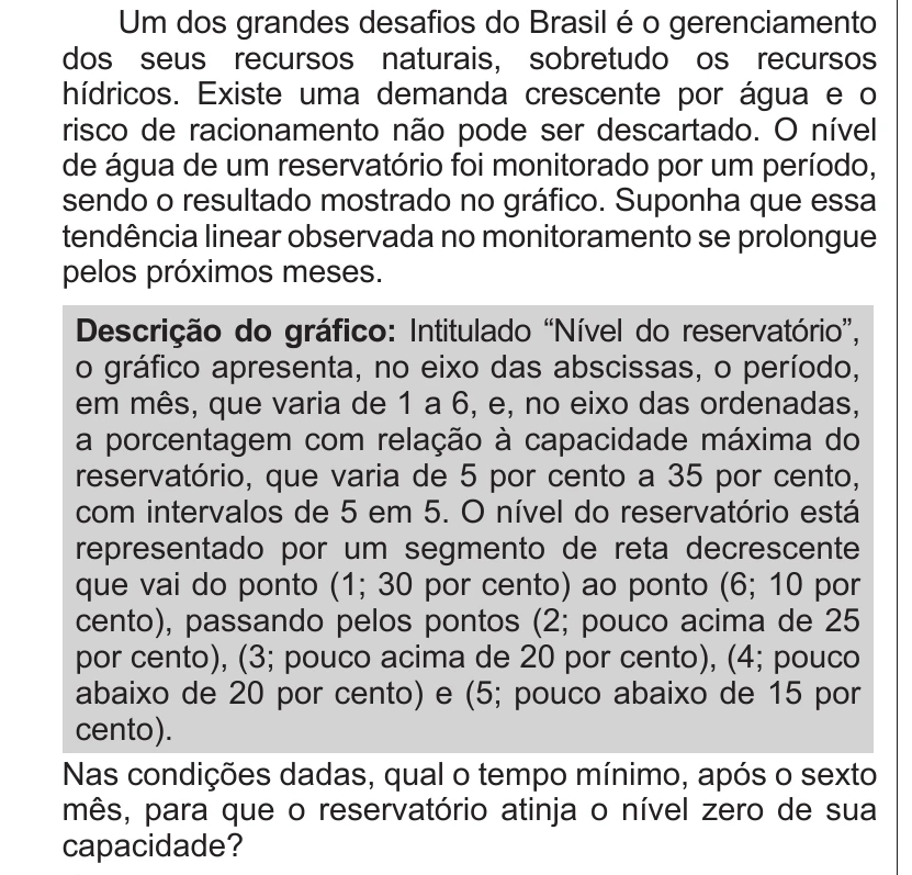 Enunciado original completo da questão 166 do ENEM 2016 - 2º Dia - Caderno 6 - Cinza – Aplicação regular - Ledor, página 27.
