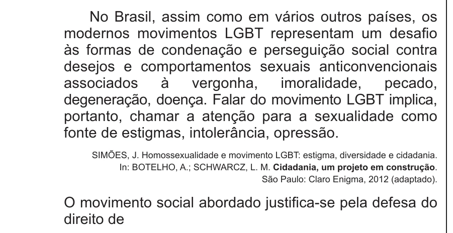 Enunciado original completo da questão 69 do ENEM 2017 - 1º Dia - Caderno 2 - Amarelo – Reaplicação/PPL, página 26.