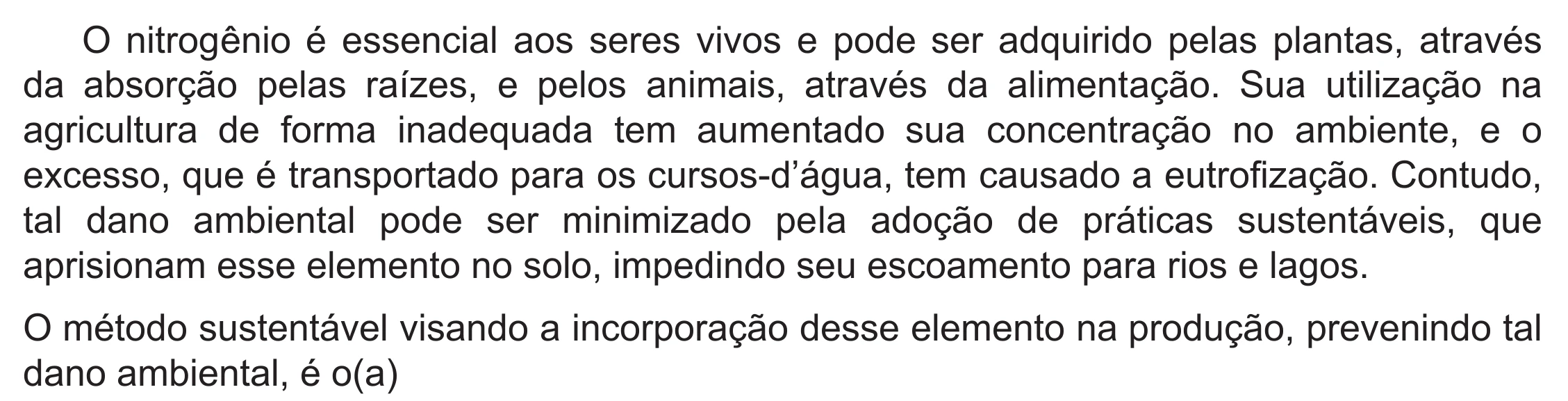 Enunciado original completo da questão 96 do ENEM 2019 - 2º Dia – Caderno 5 – Amarelo (Ampliada) – Reaplicação/PPL, página 6.