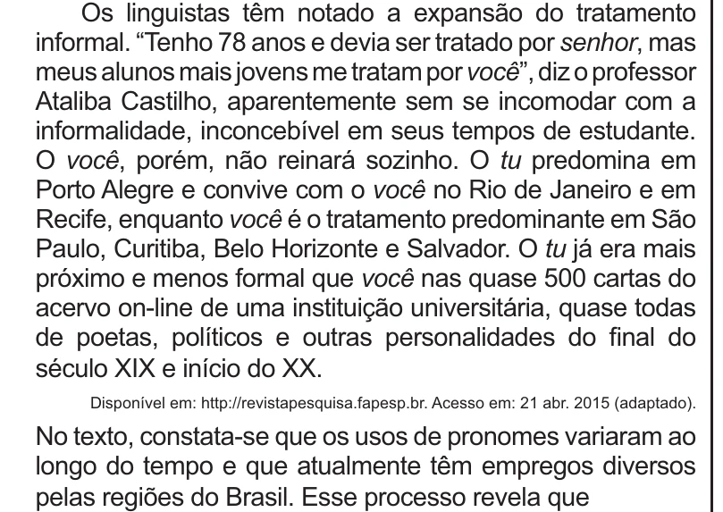 Enunciado original completo da questão 27 do ENEM 2021 - 1º Dia – Caderno 3 – Branco – Aplicação Regular, página 15.