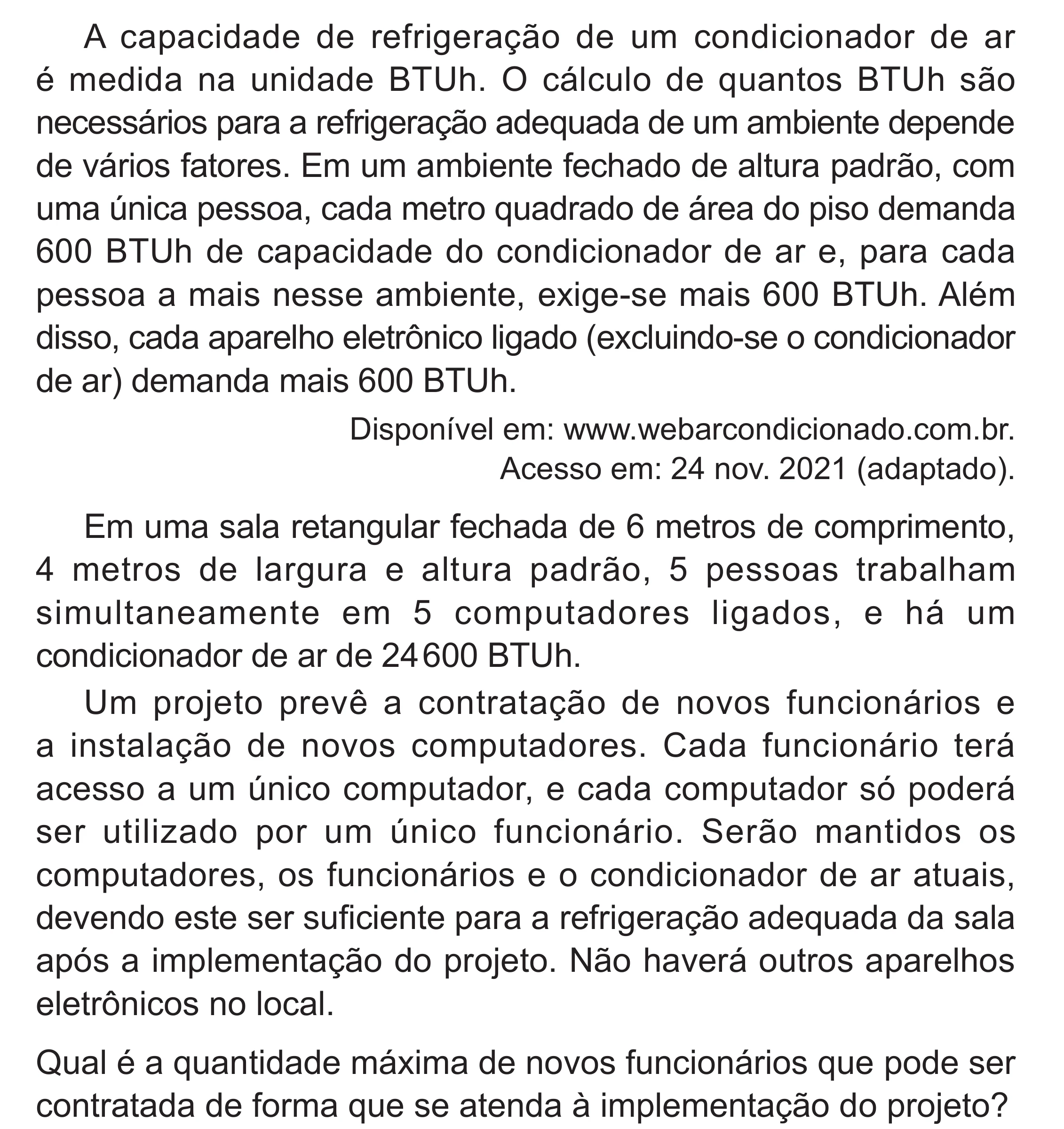 Enunciado original completo da questão 145 do ENEM 2024 - 2º Dia – Caderno 8 – Verde (Superampliada) – Reaplicação/PPL, página 59.