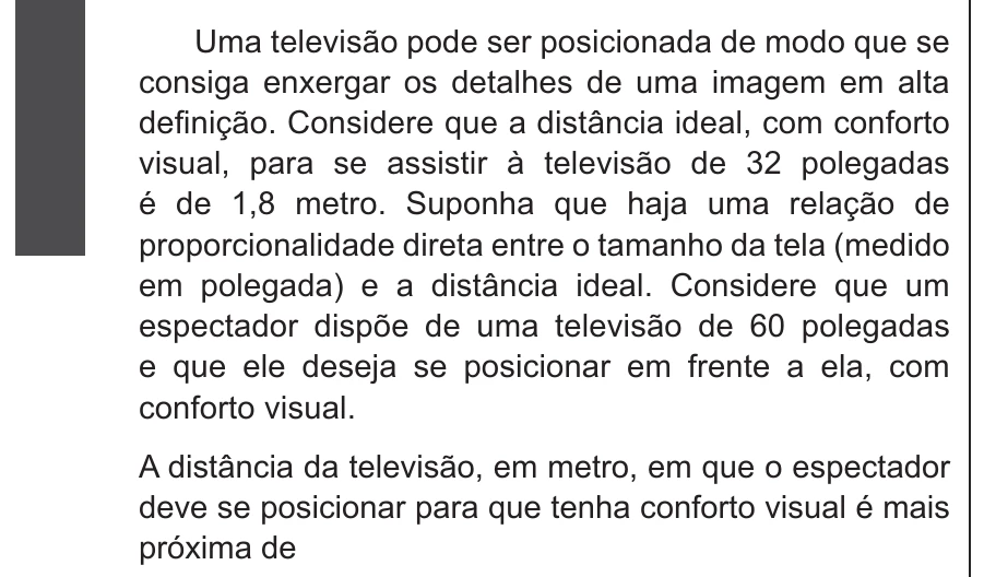 Enunciado original completo da questão 168 do ENEM 2017 - 2º Dia - Caderno 5 - Amarelo – Reaplicação/PPL, página 26.