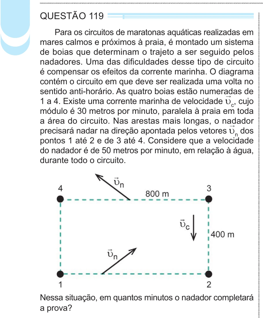 Enunciado original completo da questão 119 do ENEM 2024 - 2º Dia – Caderno 7 – Azul – Aplicação Regular, página 10.