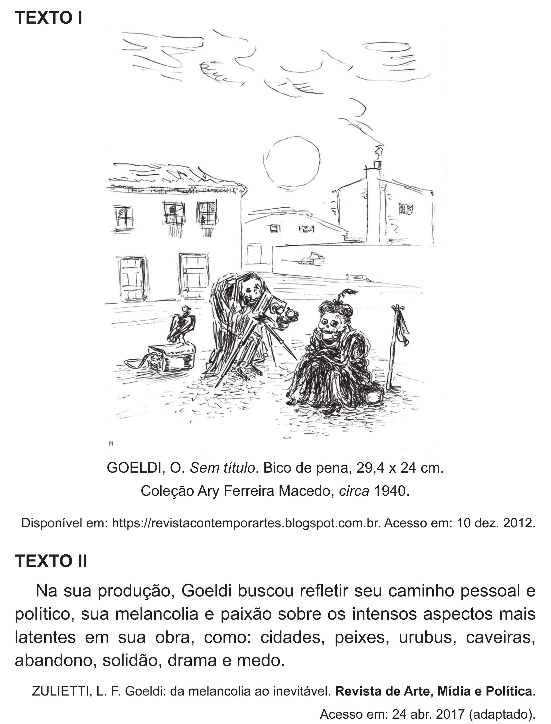 Enunciado original completo da questão 21 do ENEM 2017 - 1º Dia - Caderno 1 - Azul (Superampliada) – Aplicação regular, página 25.