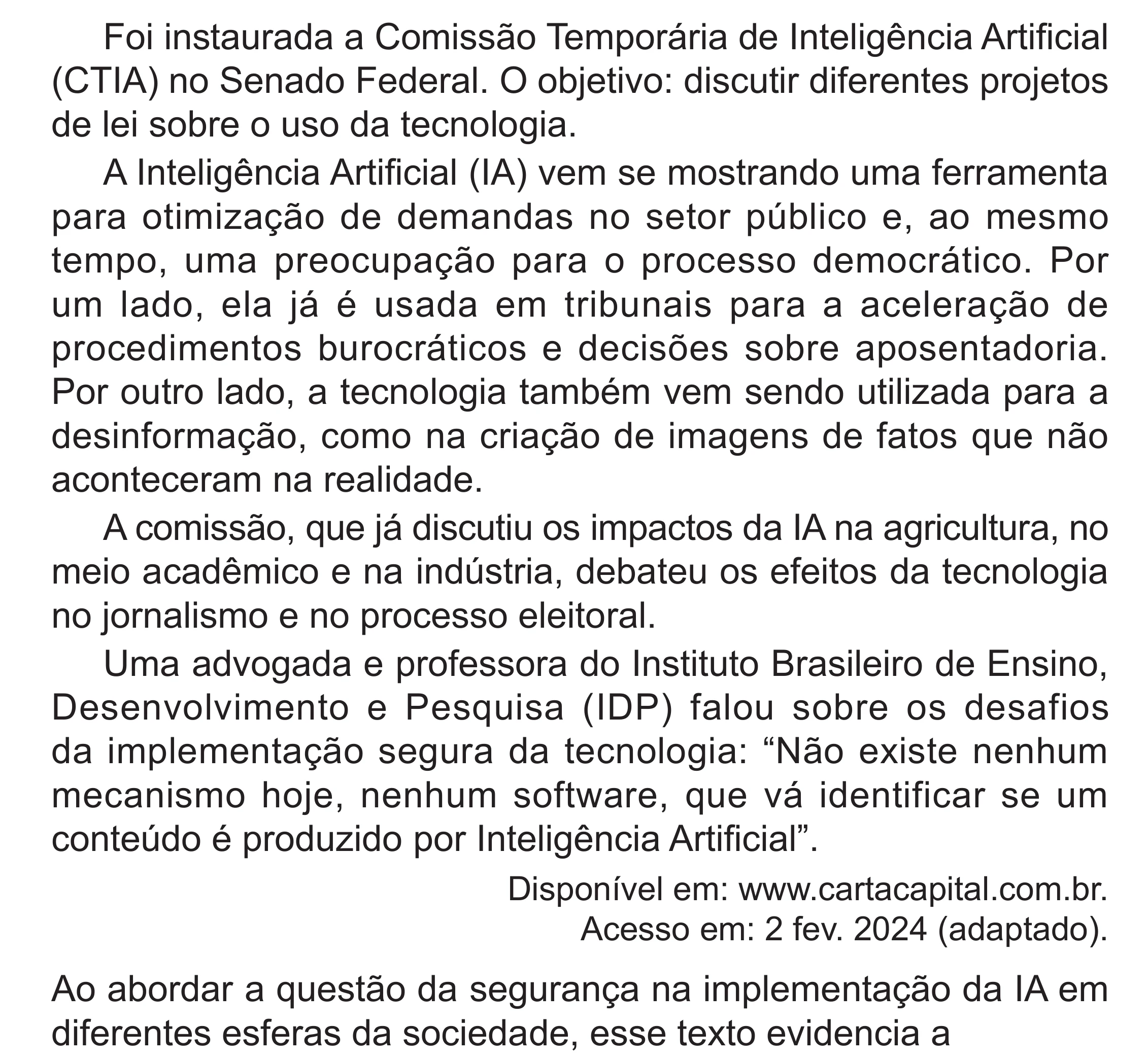 Enunciado original completo da questão 17 do ENEM 2024 - 1º Dia – Caderno 4 – Verde (Superampliada) – Reaplicação/PPL, página 24.
