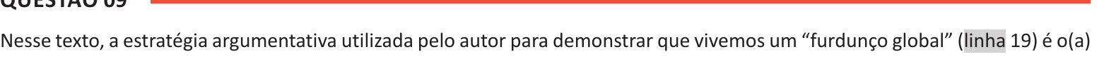 Enunciado original completo da questão 9 do ENEM 2025 - 1º Dia – Caderno 9 – Laranja (Braile e ledor) – Aplicação Regular - (Ledor) - Belém, Ananindeua e Marituba, página 7.