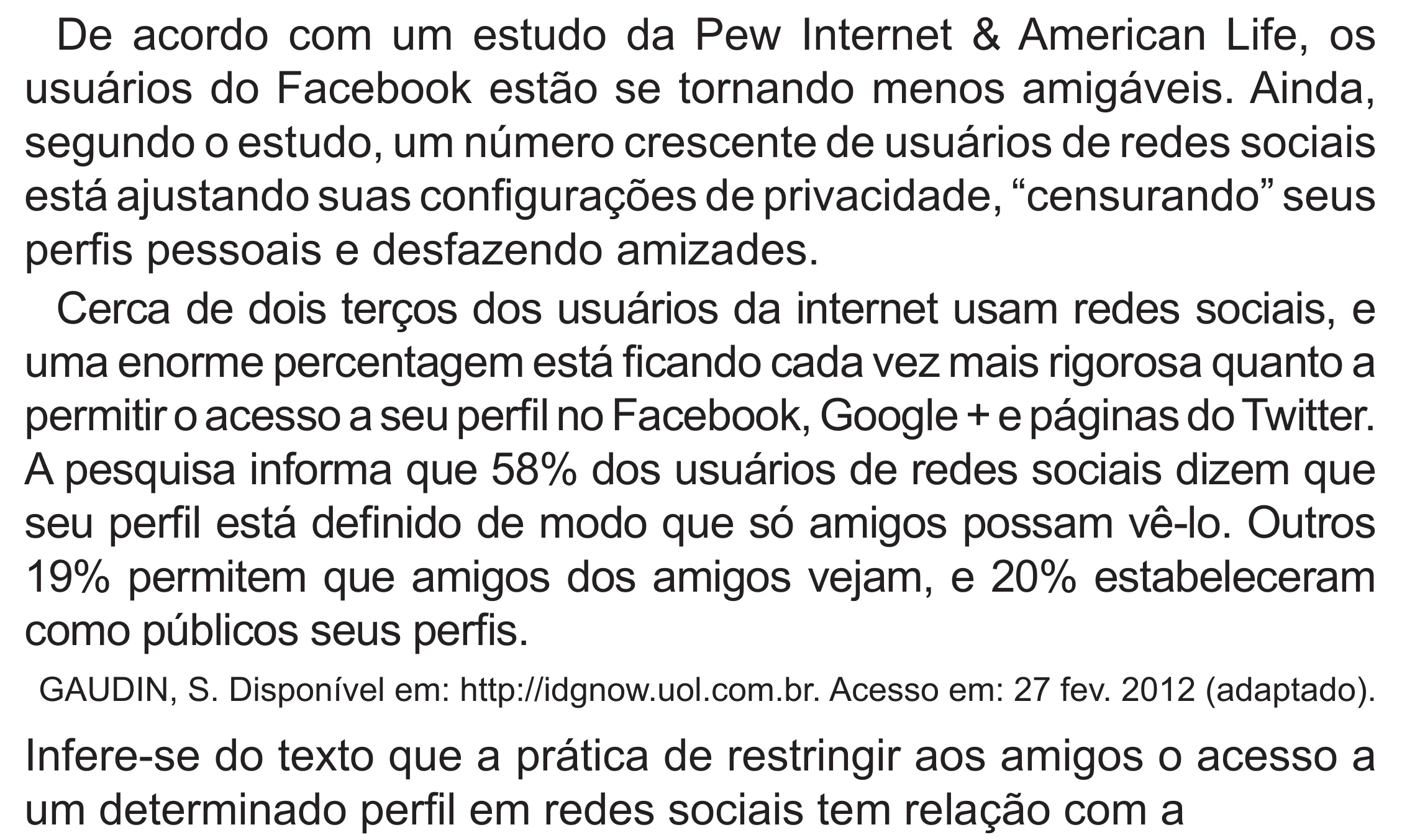 Enunciado original completo da questão 21 do ENEM 2022 - 1º Dia – Caderno 10 – Verde (Libras – Superampliada) – Aplicação Regular, página 26.