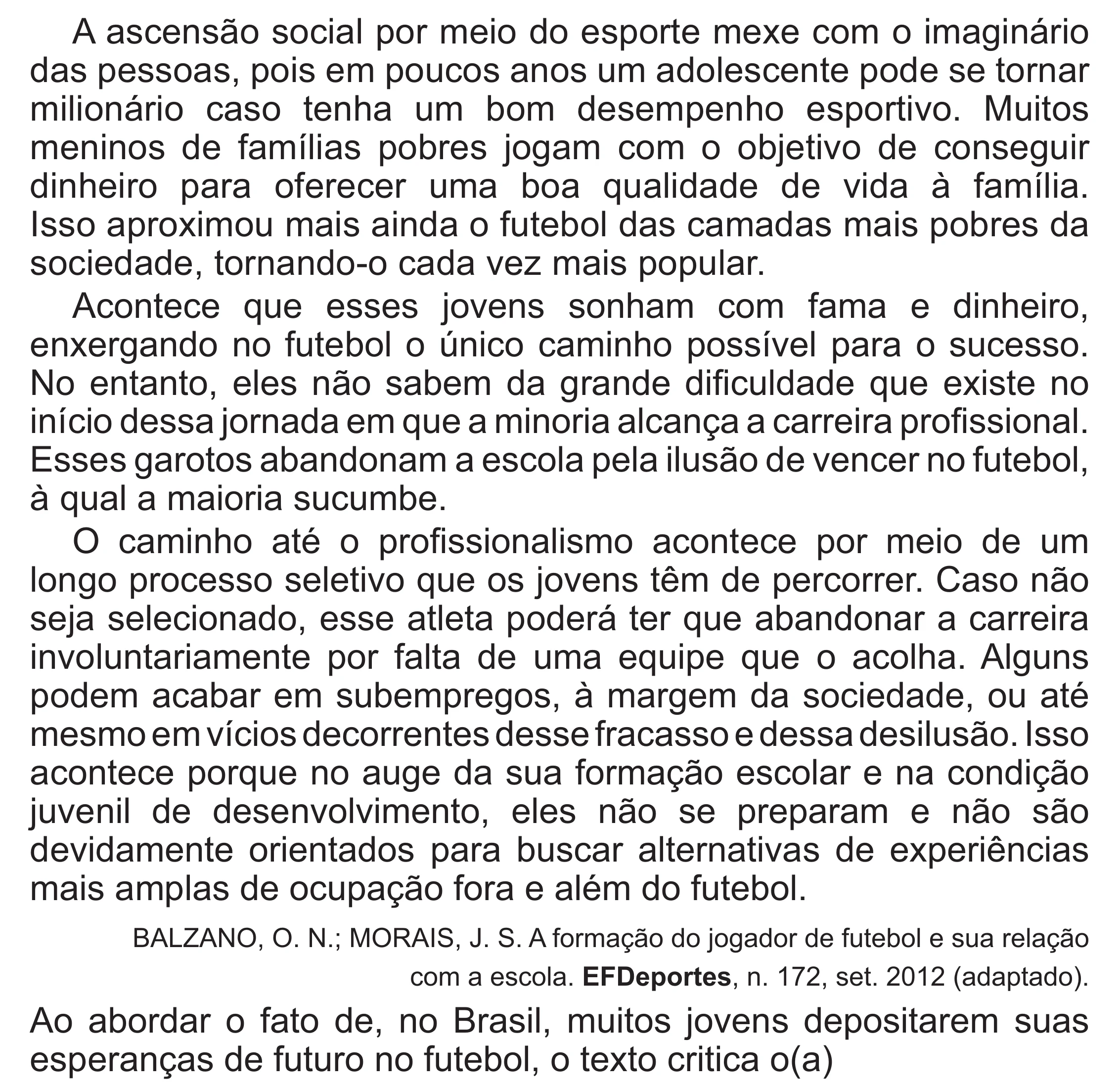 Enunciado original completo da questão 19 do ENEM 2017 - 1º Dia - Caderno 1 - Azul (Superampliada) – Aplicação regular, página 23.