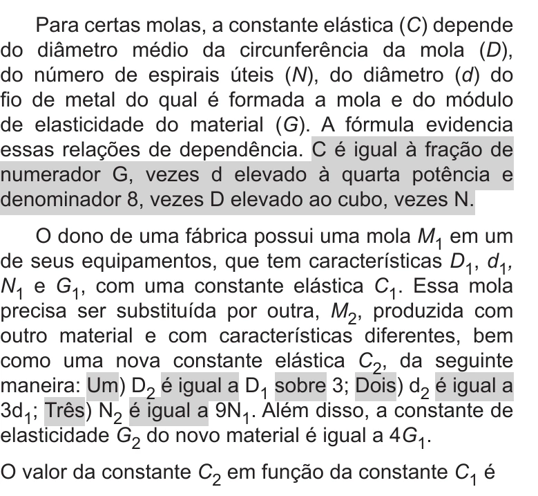 Enunciado original completo da questão 180 do ENEM 2019 - 2º Dia – Caderno 11 – Laranja – Reaplicação/PPL, página 31.