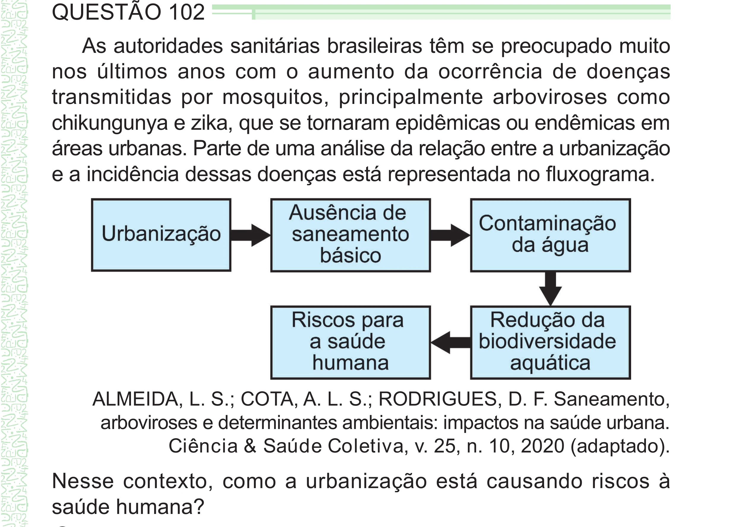 Enunciado original completo da questão 102 do ENEM 2024 - 2º Dia – Caderno 8 – Verde – Aplicação Regular - (Superampliada), página 13.