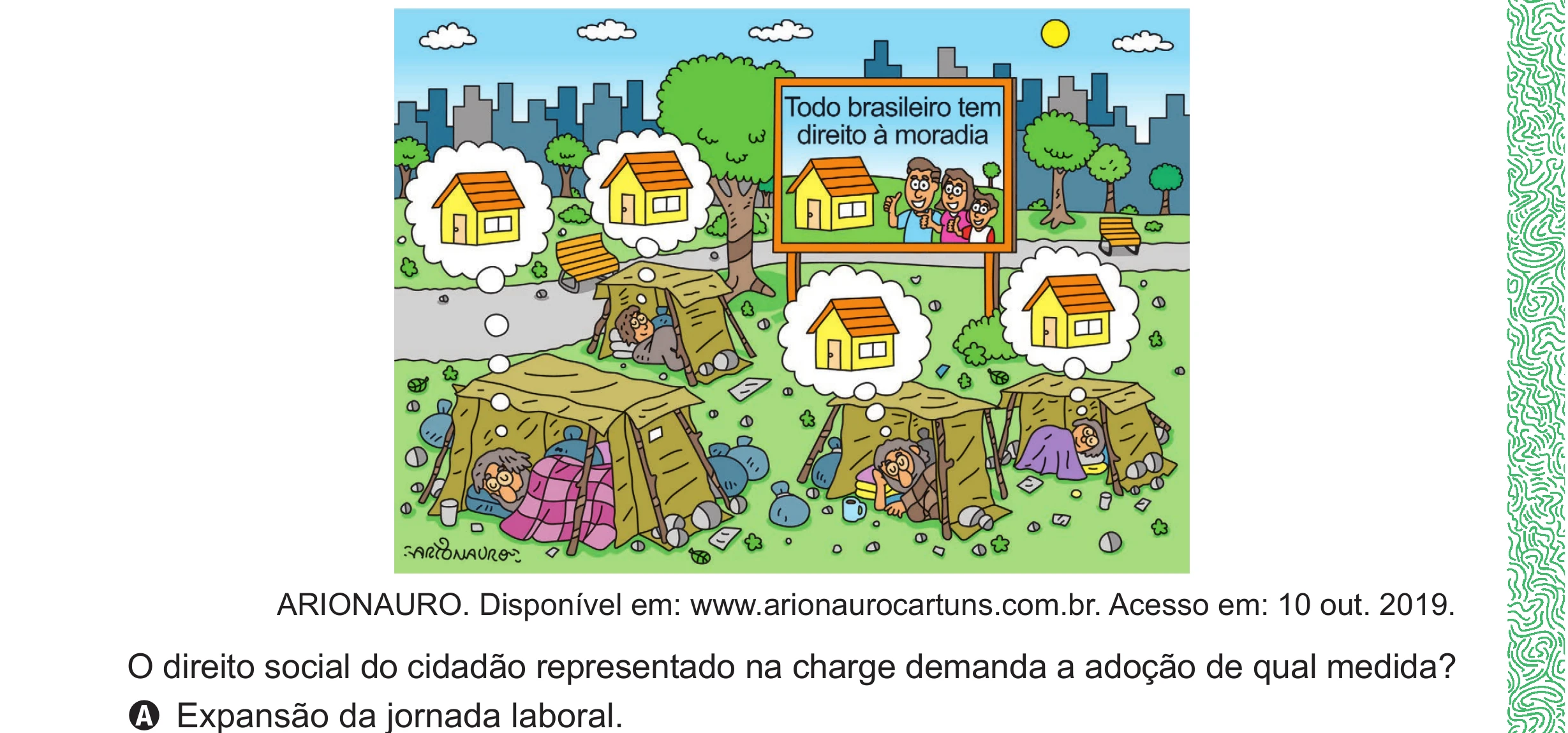 Enunciado original completo da questão 69 do ENEM 2024 - 1º Dia – Caderno 4 – Verde (Ampliada) – Reaplicação/PPL, página 50.