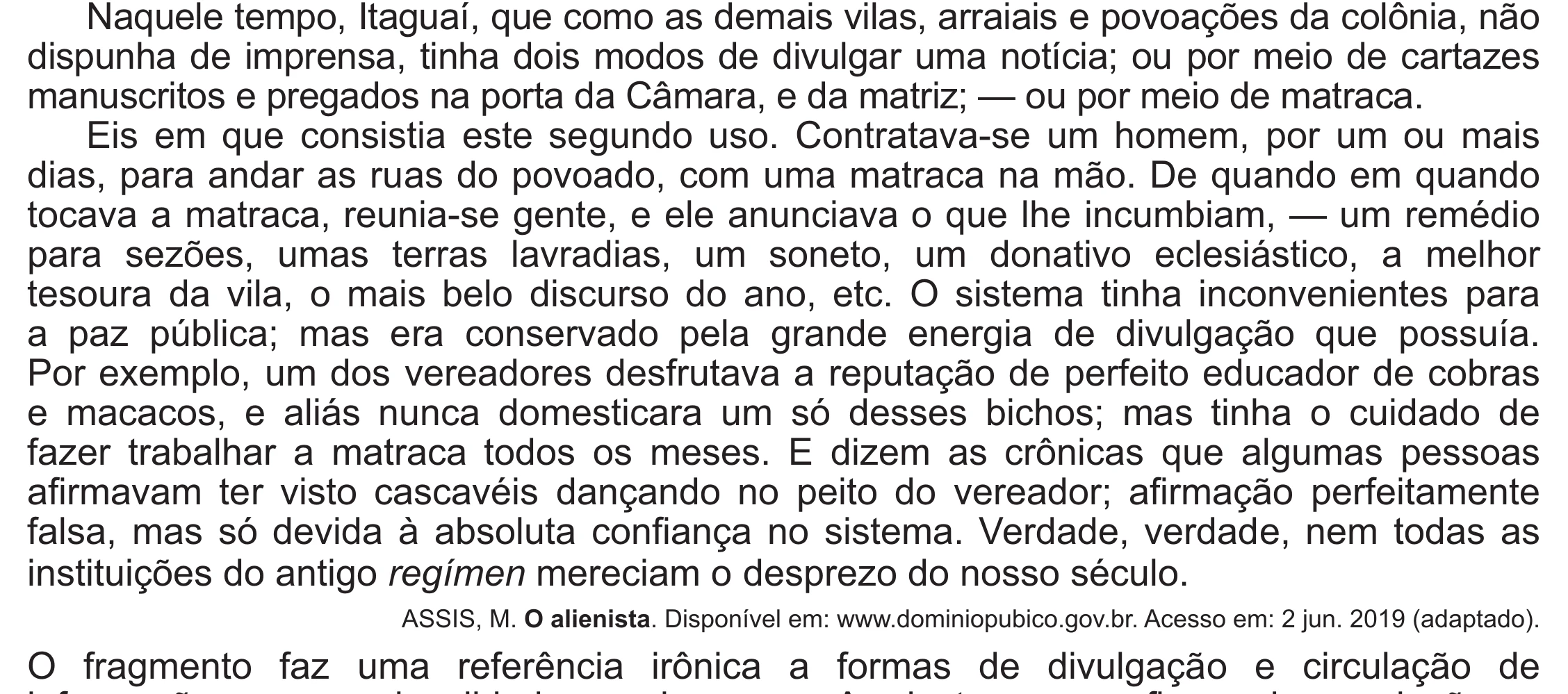 Enunciado original completo da questão 7 do ENEM 2021 - 1º Dia – Caderno 2 – Amarelo (Ampliada) – Aplicação Regular, página 11.