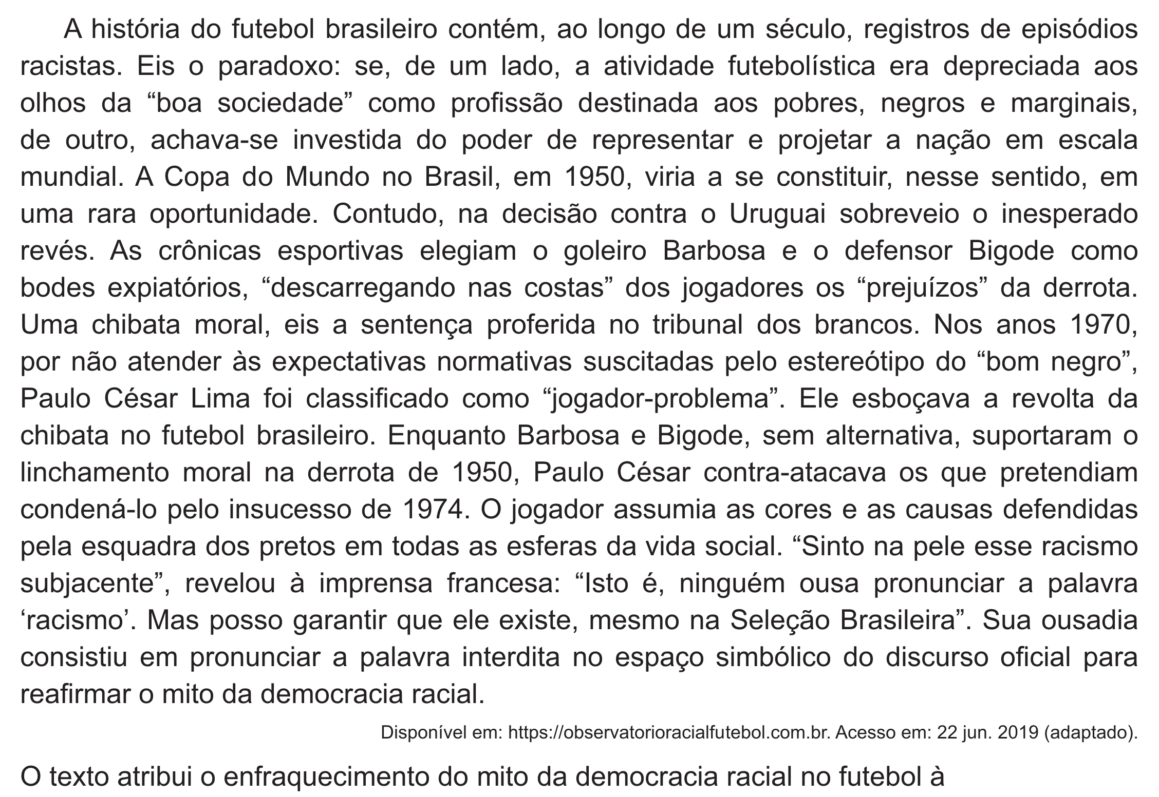 Enunciado original completo da questão 37 do ENEM 2021 - 1º Dia – Caderno 10 – Verde (Libras – Ampliada) – Aplicação Regular, página 33.