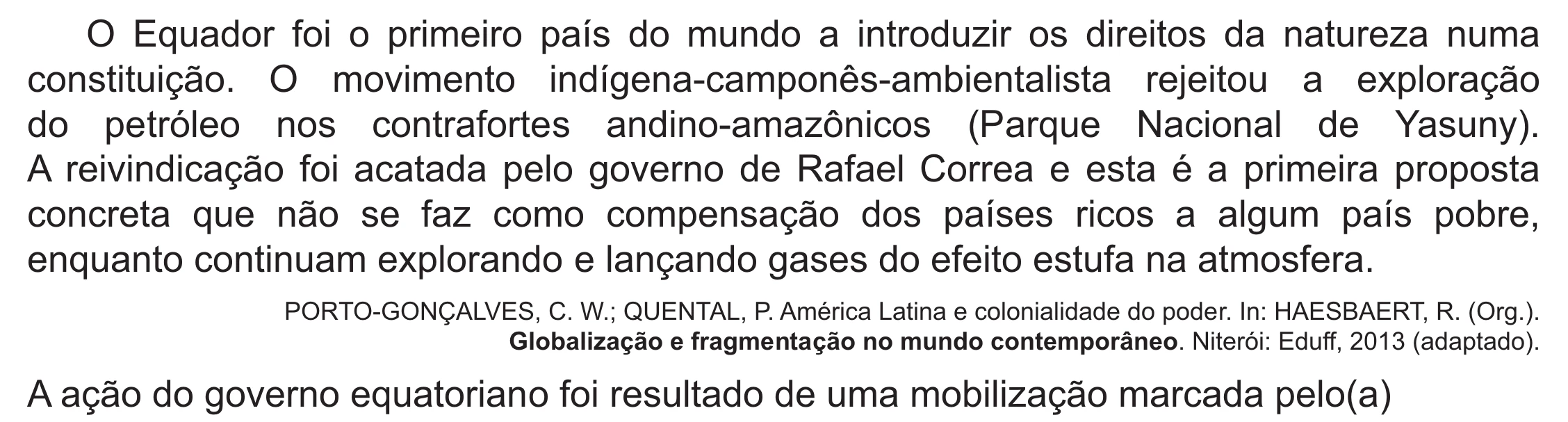 Enunciado original completo da questão 60 do ENEM 2021 - 1º Dia – Caderno 2 – Amarelo (Ampliada) – Reaplicação/PPL/Segunda Oportunidade, página 50.