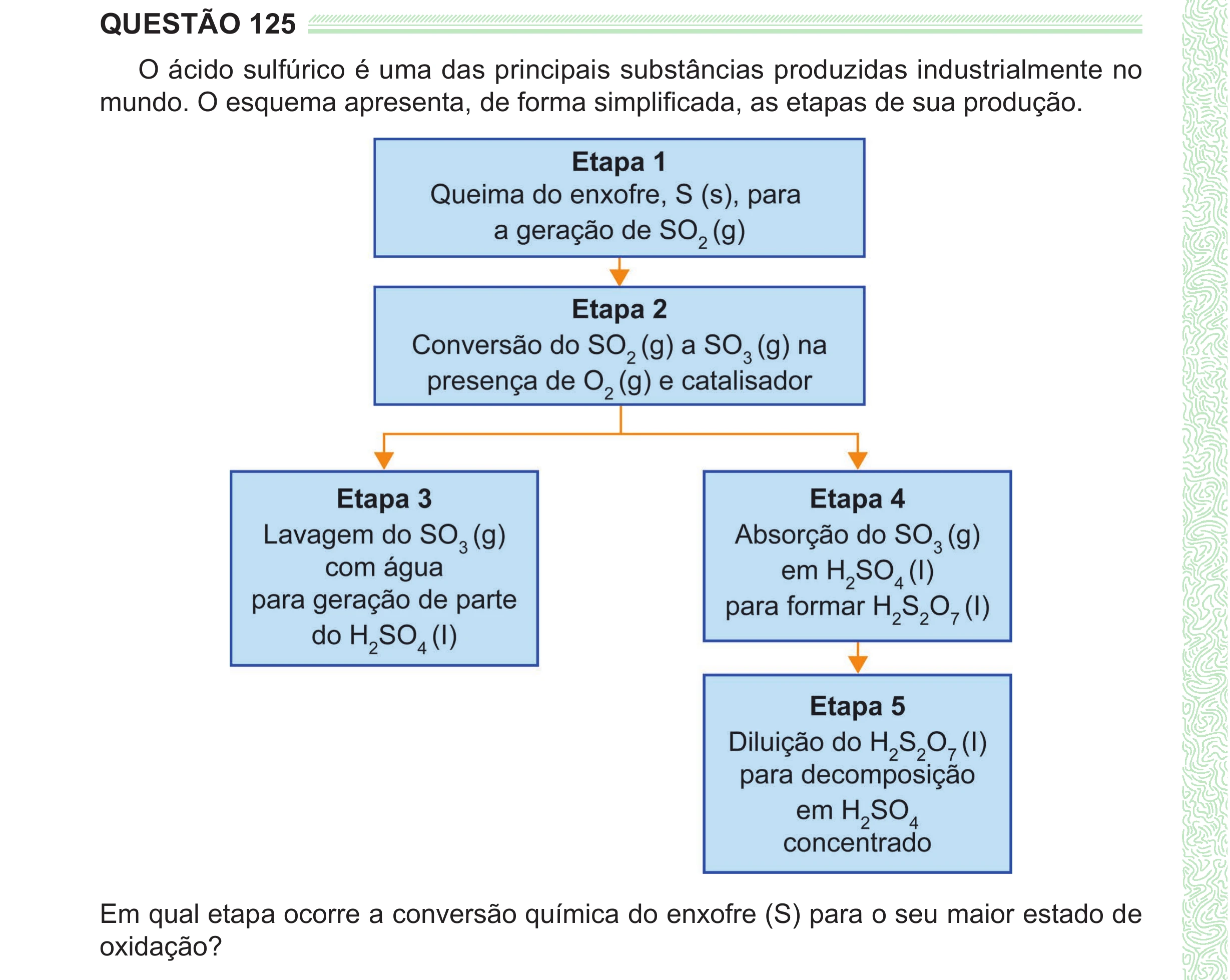 Enunciado original completo da questão 125 do ENEM 2024 - 2º Dia – Caderno 8 – Verde (Ampliada) – Reaplicação/PPL, página 24.