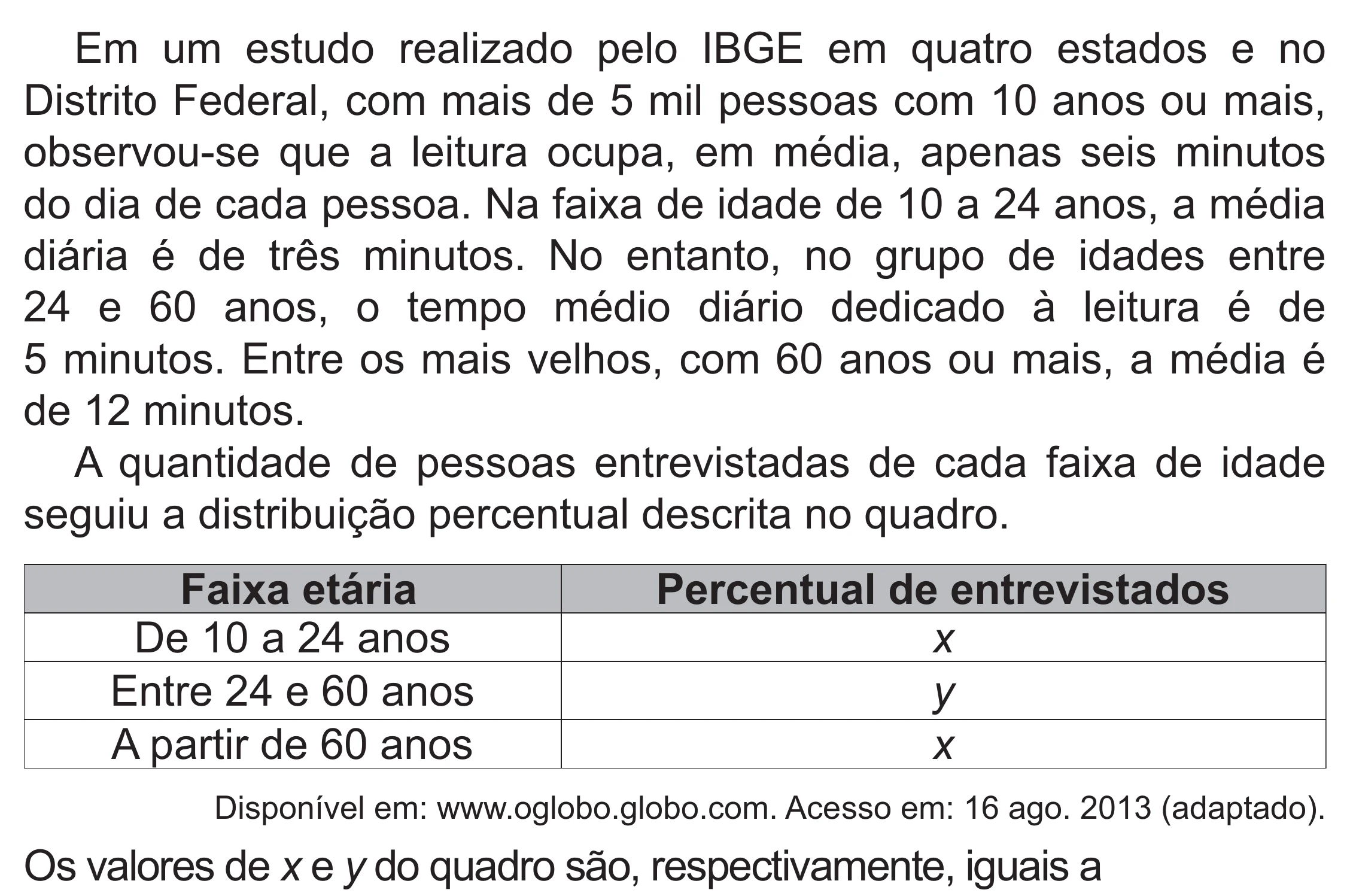Enunciado original completo da questão 172 do ENEM 2021 - 2º Dia – Caderno 5 – Amarelo (Superampliada) – Aplicação Regular, página 73.