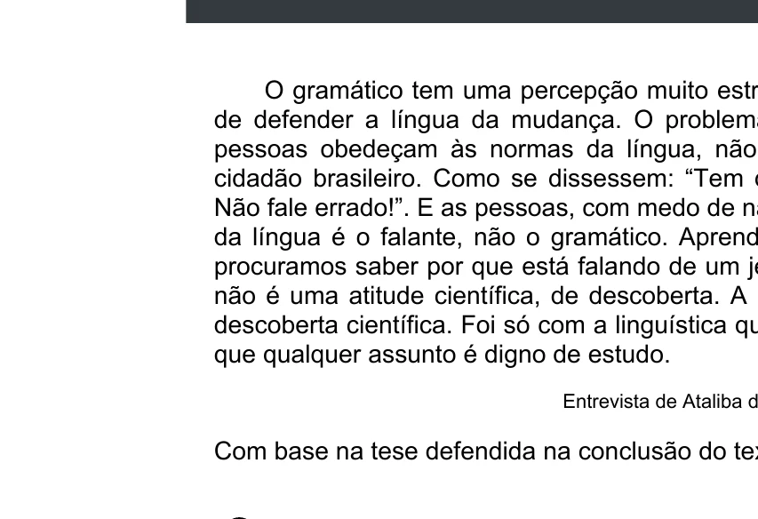 Enunciado original completo da questão 35 do ENEM 2020 - 1º Dia - Caderno 4 – Rosa – Espanhol – Aplicação digital, página 40.