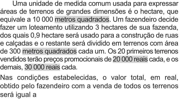 Enunciado original completo da questão 138 do ENEM 2021 - 2º Dia – Caderno 11 – Laranja (braile e ledor) – Aplicação Regular, página 16.