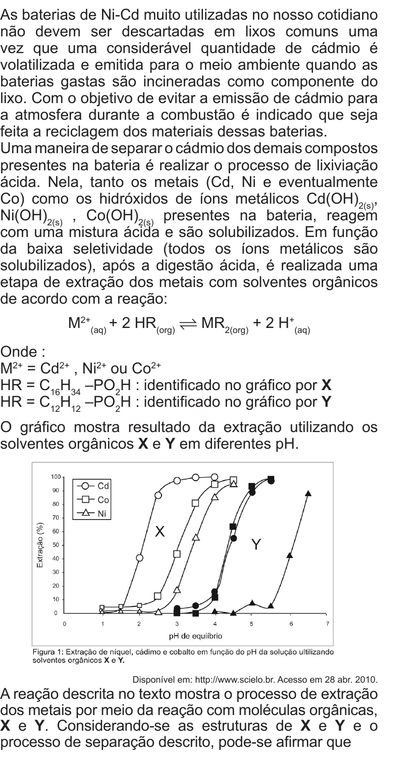 Enunciado original completo da questão 82 do ENEM 2010 - Dia 1 - Caderno 1 - Azul – Aplicação regular, página 26.