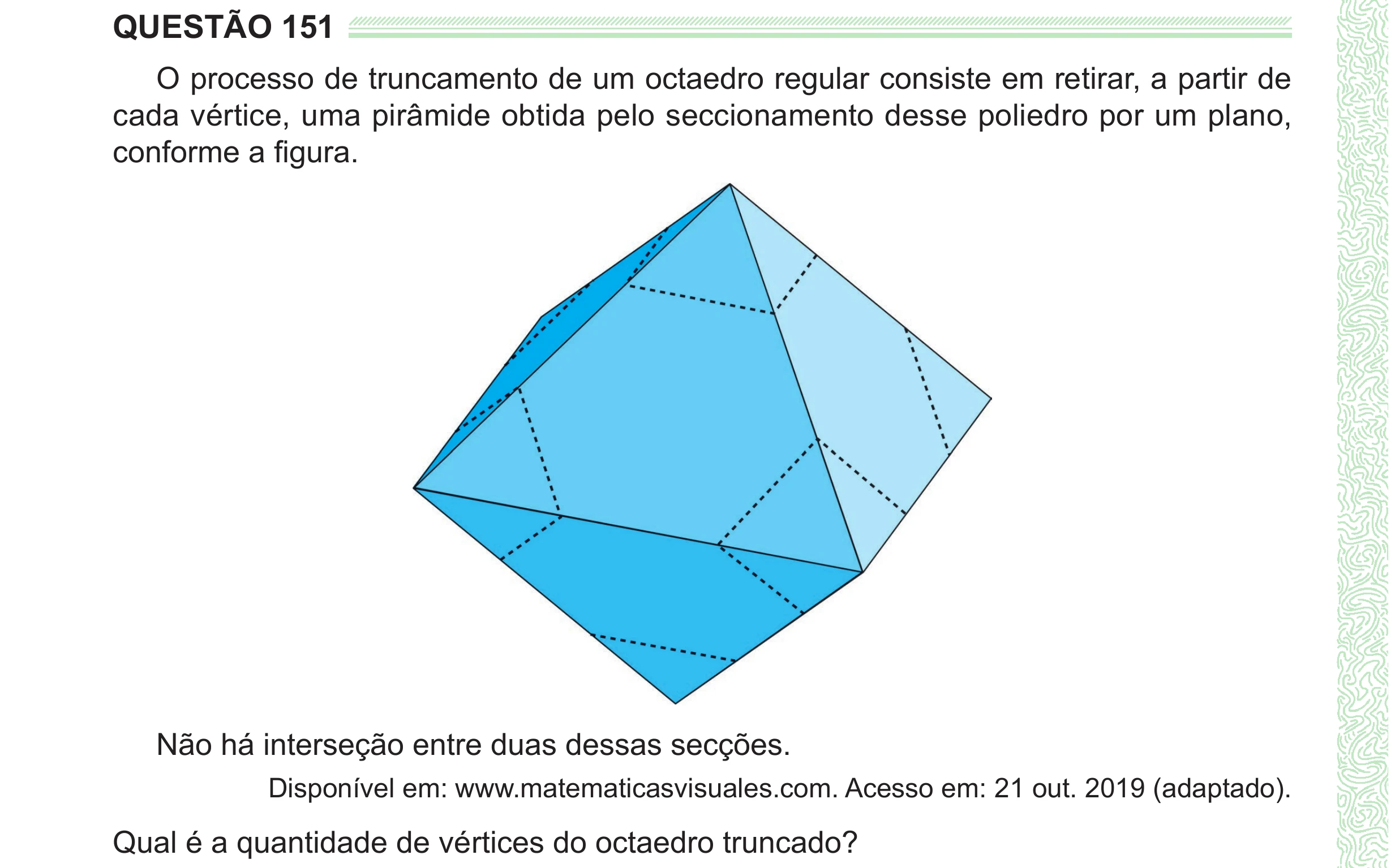 Enunciado original completo da questão 151 do ENEM 2024 - 2º Dia – Caderno 8 – Verde (Ampliada) – Reaplicação/PPL, página 44.