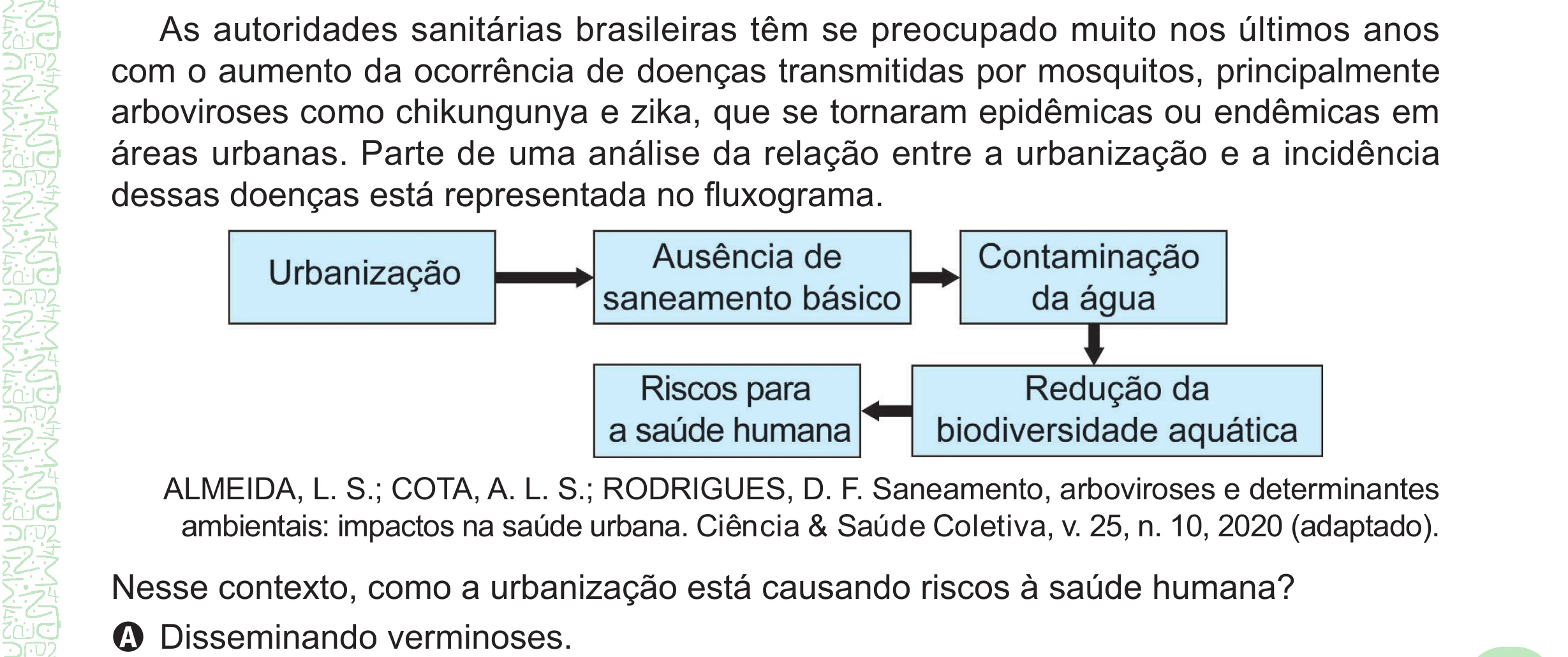 Enunciado original completo da questão 102 do ENEM 2024 - 2º Dia – Caderno 8 – Verde – Aplicação Regular - (Ampliada), página 7.