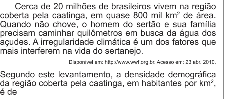 Enunciado original completo da questão 164 do ENEM 2011 - 2º Dia - Caderno 5 - Amarelo – Aplicação regular, página 27.
