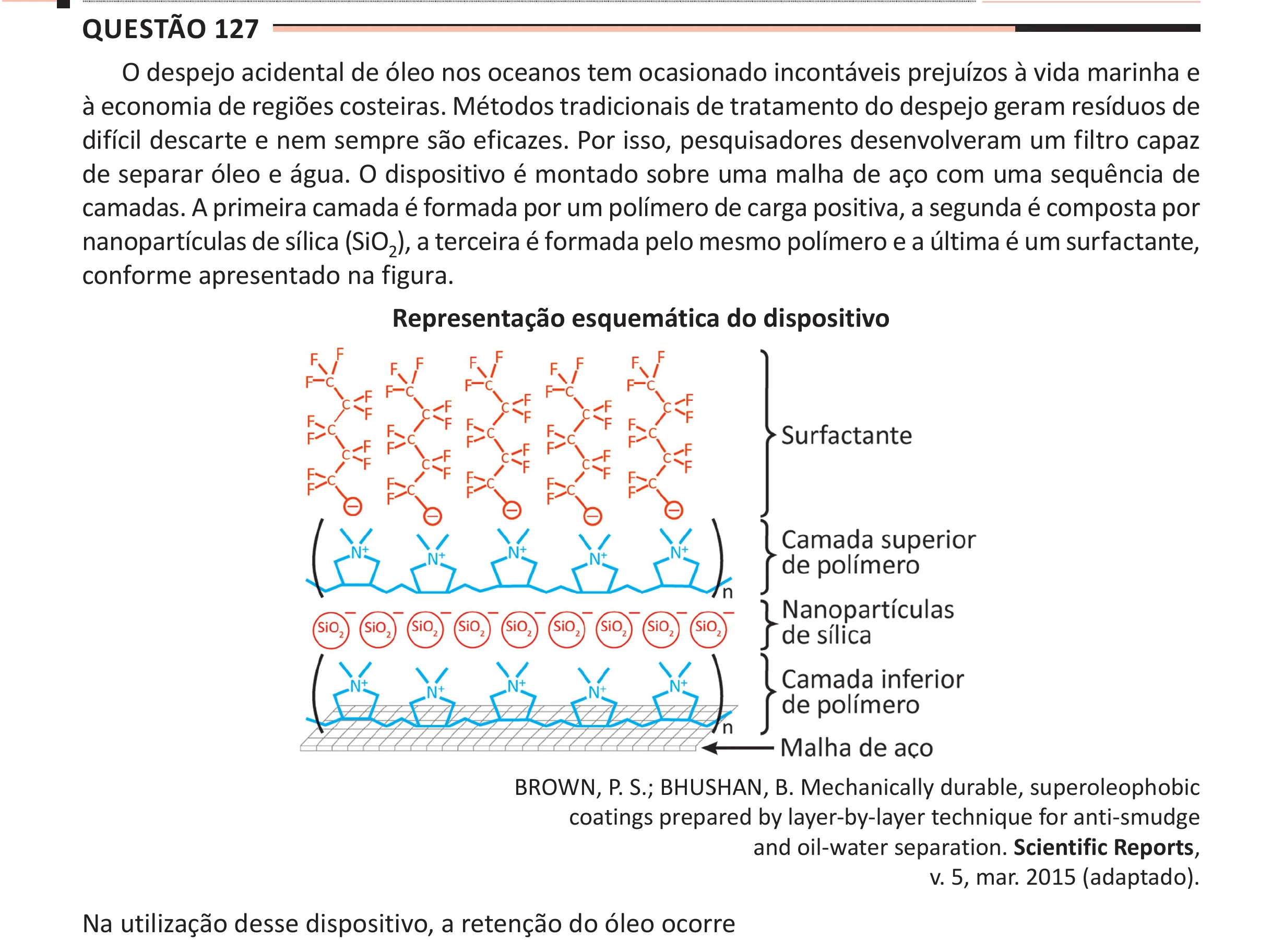 Enunciado original completo da questão 127 do ENEM 2025 - 2º Dia – Caderno 11 – Laranja (Braile e ledor) – Aplicação Regular - (Ampliada), página 26.