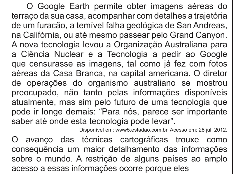 Enunciado original completo da questão 69 do ENEM 2021 - 1º Dia – Caderno 2 – Amarelo – Reaplicação/PPL/Segunda Oportunidade, página 26.