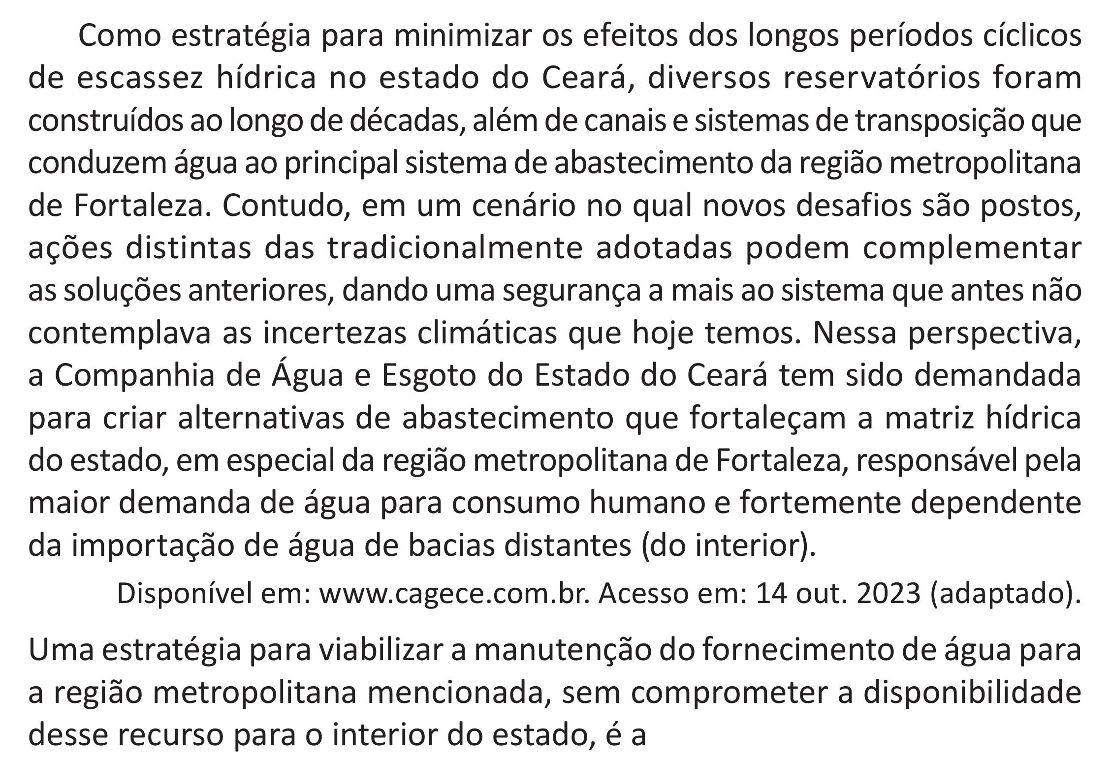 Enunciado original completo da questão 76 do ENEM 2025 - 1º Dia – Caderno 9 – Laranja (Braile e ledor) – Aplicação Regular - (Superampliada) - Belém, Ananindeua e Marituba, página 82.