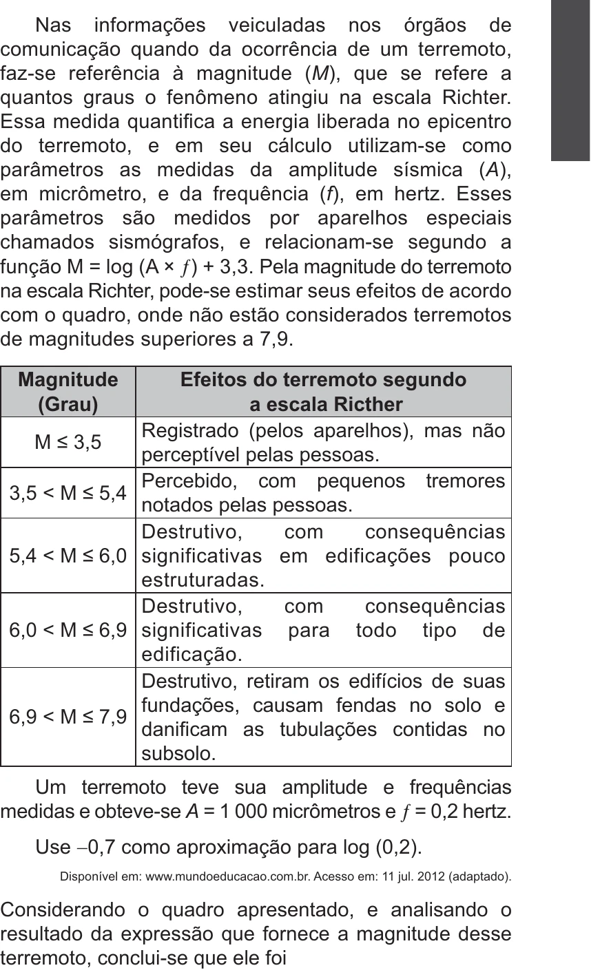 Enunciado original completo da questão 159 do ENEM 2017 - 2º Dia - Caderno 5 - Amarelo – Reaplicação/PPL, página 23.