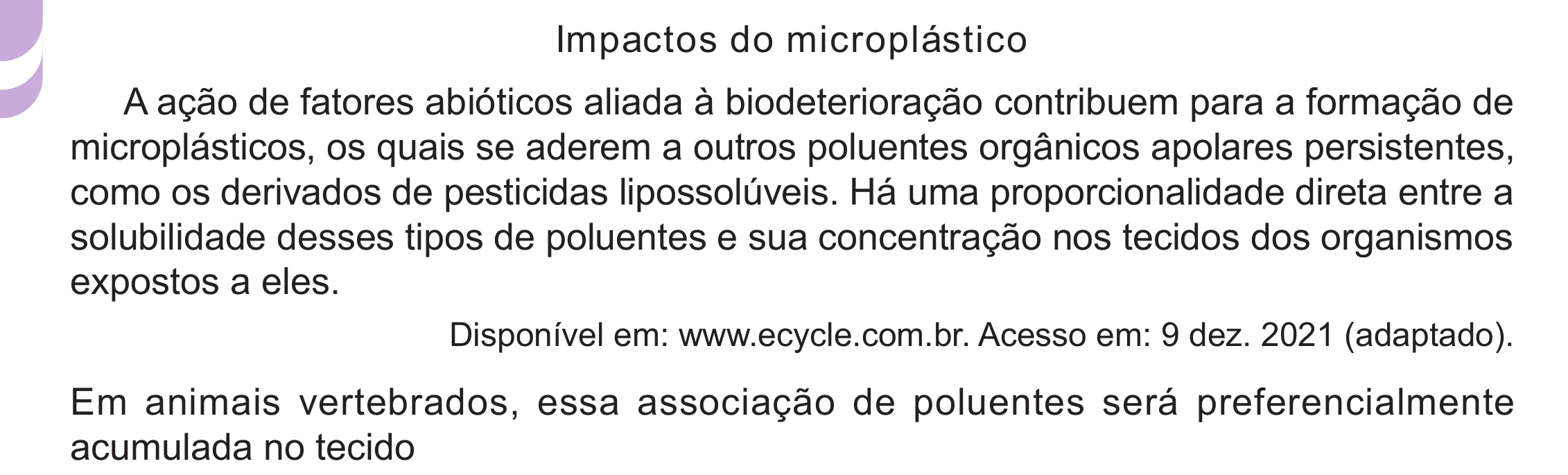 Enunciado original completo da questão 94 do ENEM 2024 - 2º Dia – Caderno 12 – Roxo (Libras) – Aplicação Regular - (Ampliada), página 4.