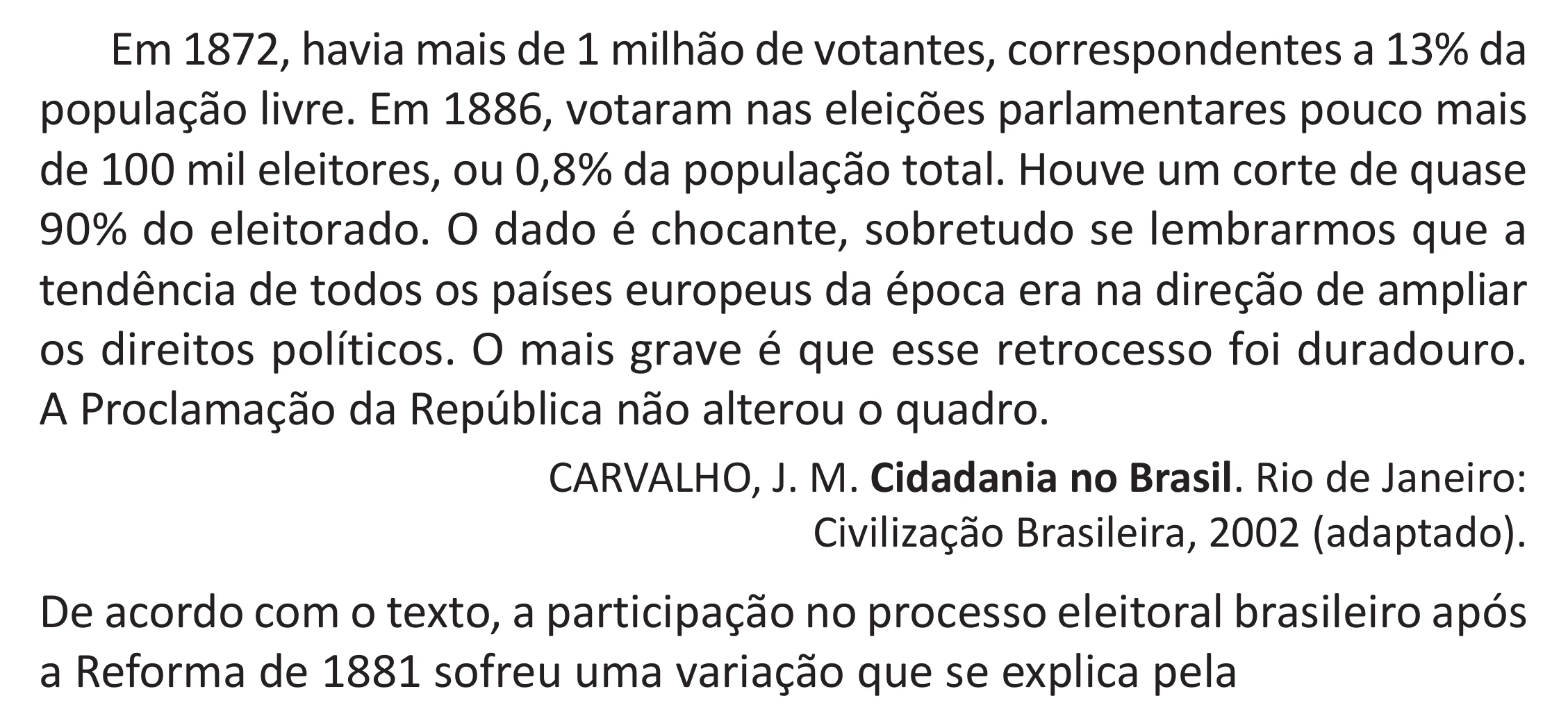 Enunciado original completo da questão 47 do ENEM 2025 - 1º Dia – Caderno 9 – Laranja (Braile e ledor) – Aplicação Regular - (Superampliada), página 57.