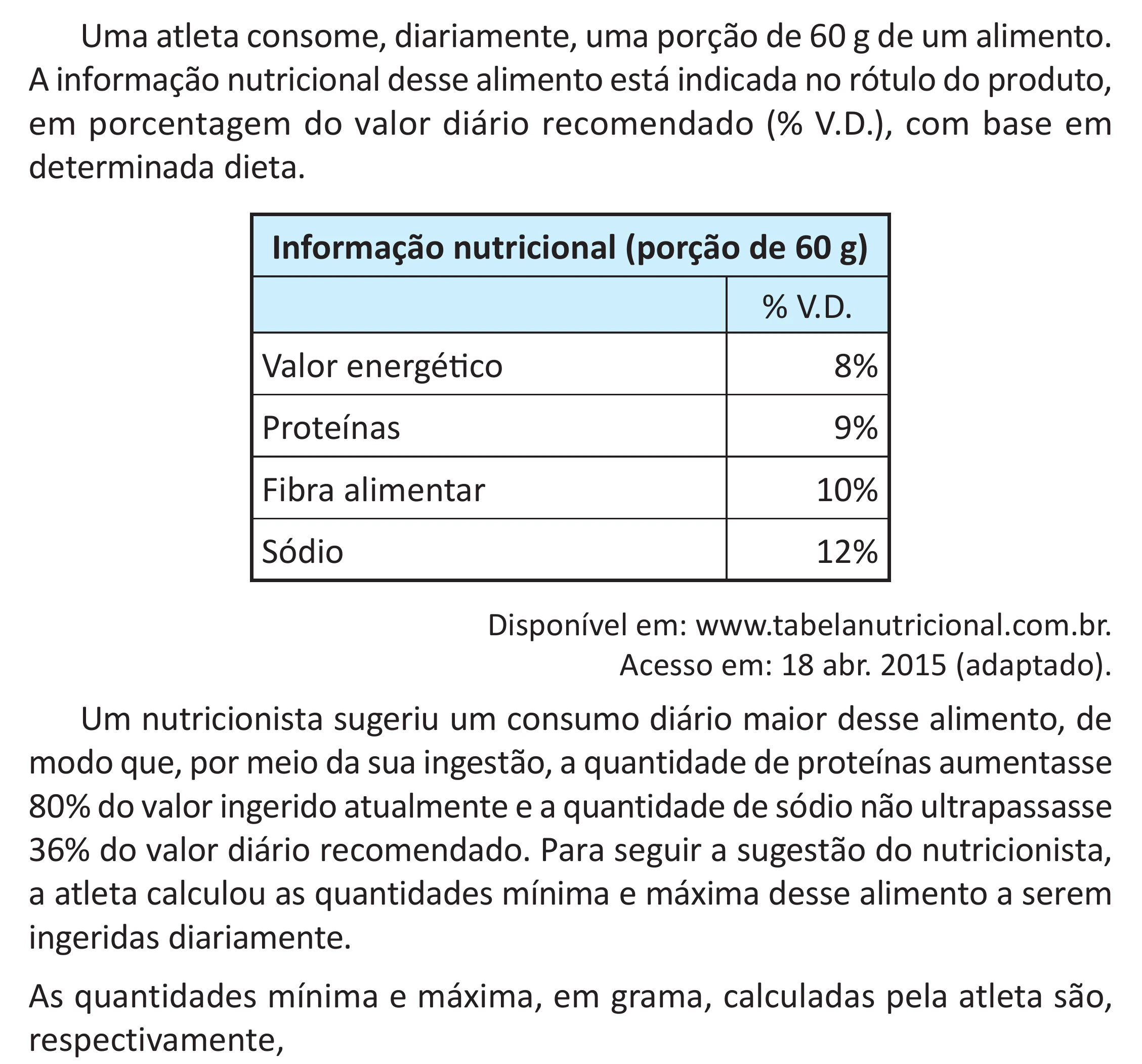 Enunciado original completo da questão 158 do ENEM 2025 - 2º Dia – Caderno 11 – Laranja (Braile e ledor) – Reaplicação - (Superampliada), página 72.