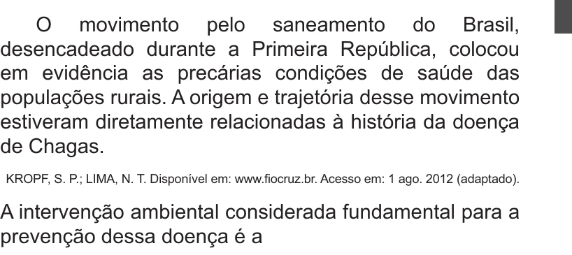 Enunciado original completo da questão 69 do ENEM 2014 - 1º Dia – Caderno 3 – Branco – Reaplicação/PPL, página 23.