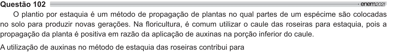 Enunciado original completo da questão 102 do ENEM 2021 - 2º Dia – Caderno 5 – Amarelo – Aplicação Regular, página 4.