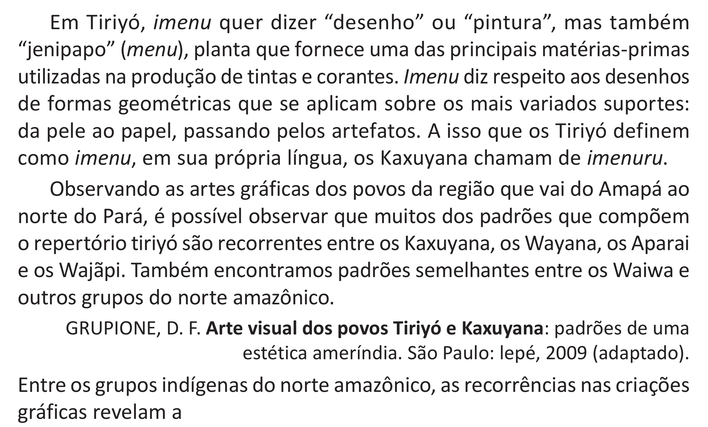 Enunciado original completo da questão 33 do ENEM 2025 - 1º Dia – Caderno 9 – Laranja (Braile e ledor) – Aplicação Regular - (Superampliada) - Belém, Ananindeua e Marituba, página 40.