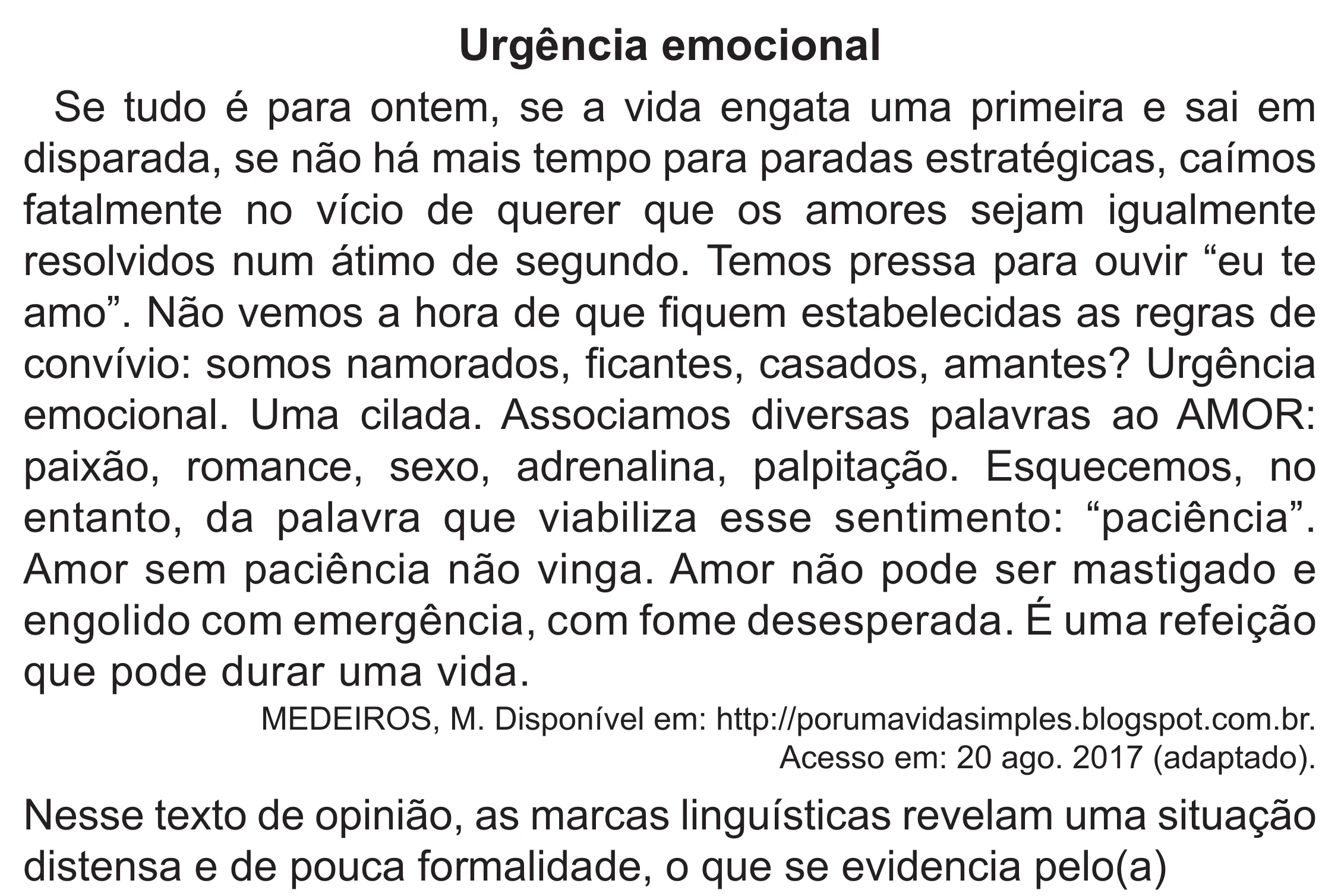 Enunciado original completo da questão 21 do ENEM 2022 - 1º Dia – Caderno 3 – Branco (Superampliada) – Aplicação Regular, página 26.