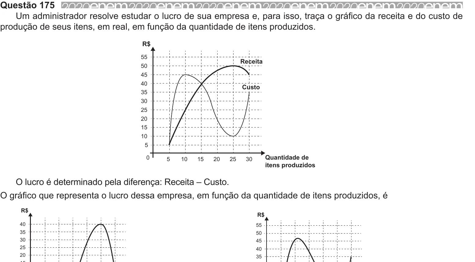 Enunciado original completo da questão 175 do ENEM 2020 - 2º Dia - Caderno 7 – Azul – Aplicação Regular, página 29.