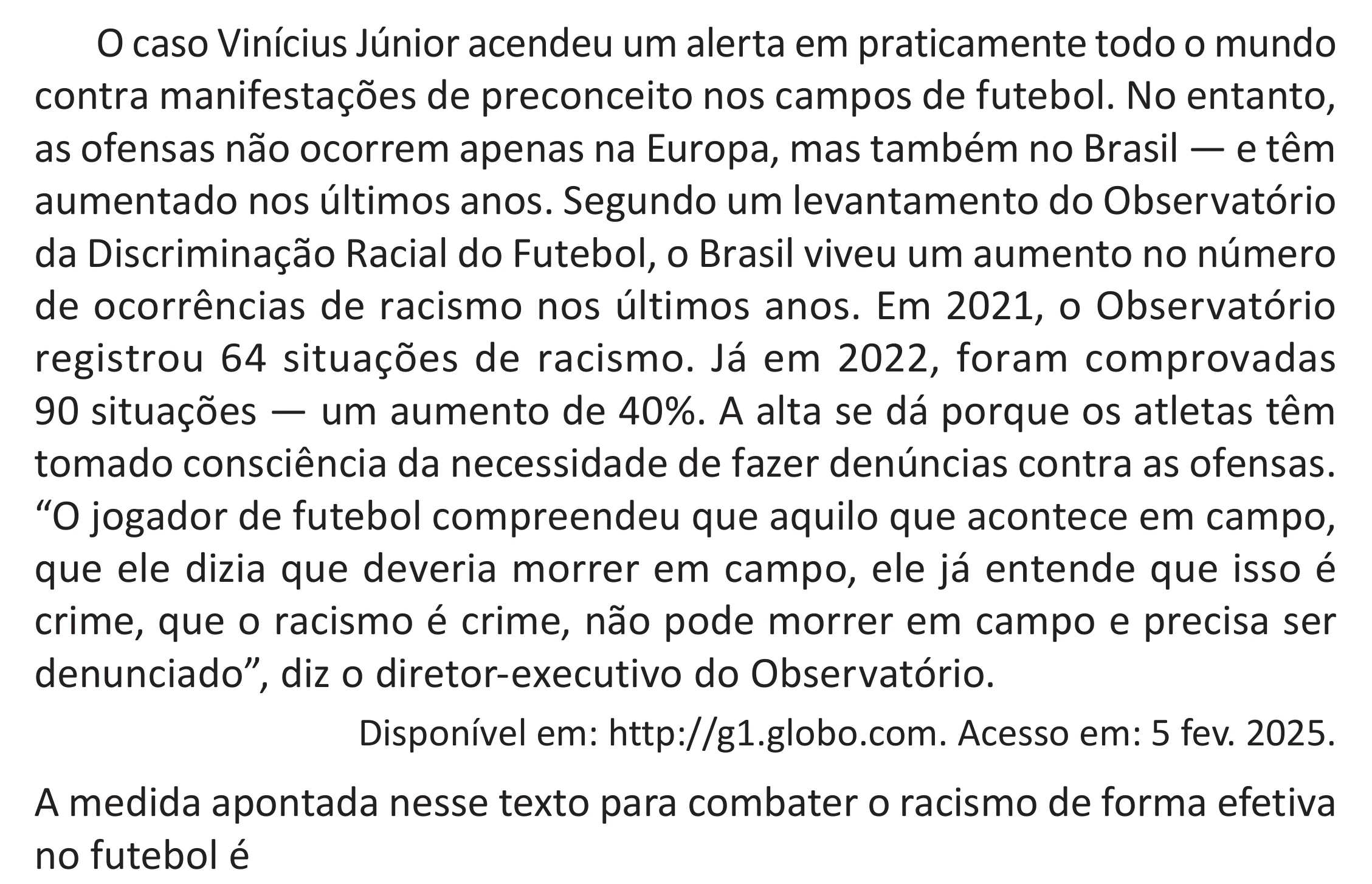 Enunciado original completo da questão 14 do ENEM 2025 - 1º Dia – Caderno 9 – Laranja (Braile e ledor) – Aplicação Regular - (Superampliada) - Belém, Ananindeua e Marituba, página 22.