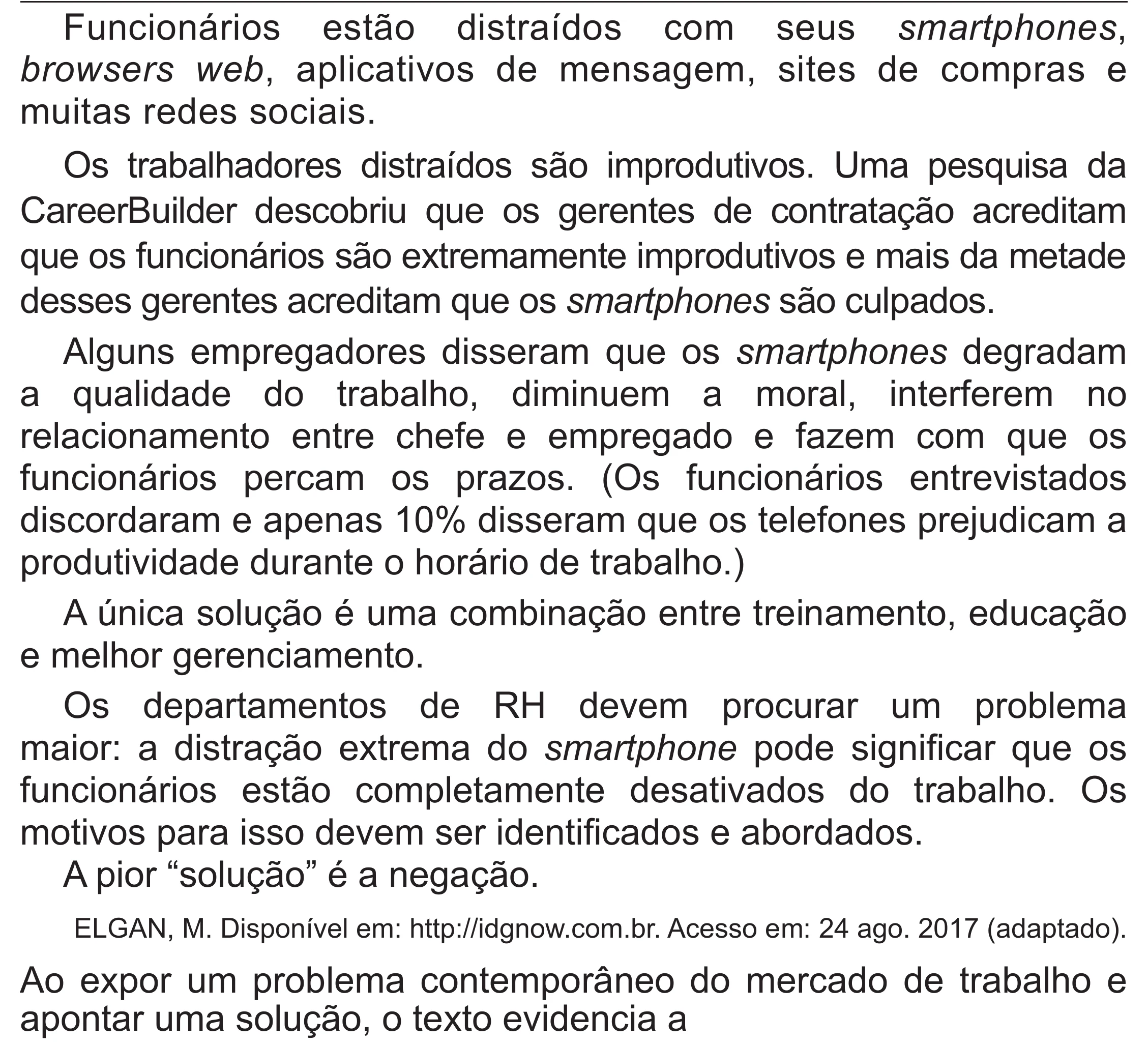 Enunciado original completo da questão 42 do ENEM 2020 - 1º Dia – Caderno 4 – Rosa (Superampliada) – Reaplicação/PPL, página 49.