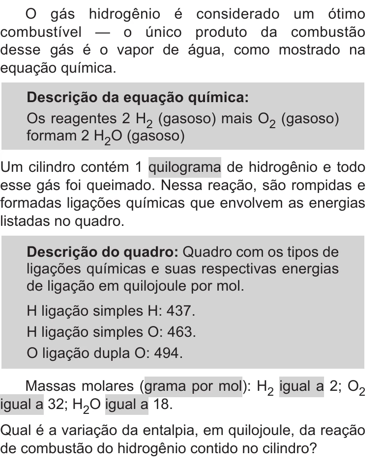 Enunciado original completo da questão 122 do ENEM 2019 - 2º Dia – Caderno 11 – Laranja – Reaplicação/PPL, página 13.