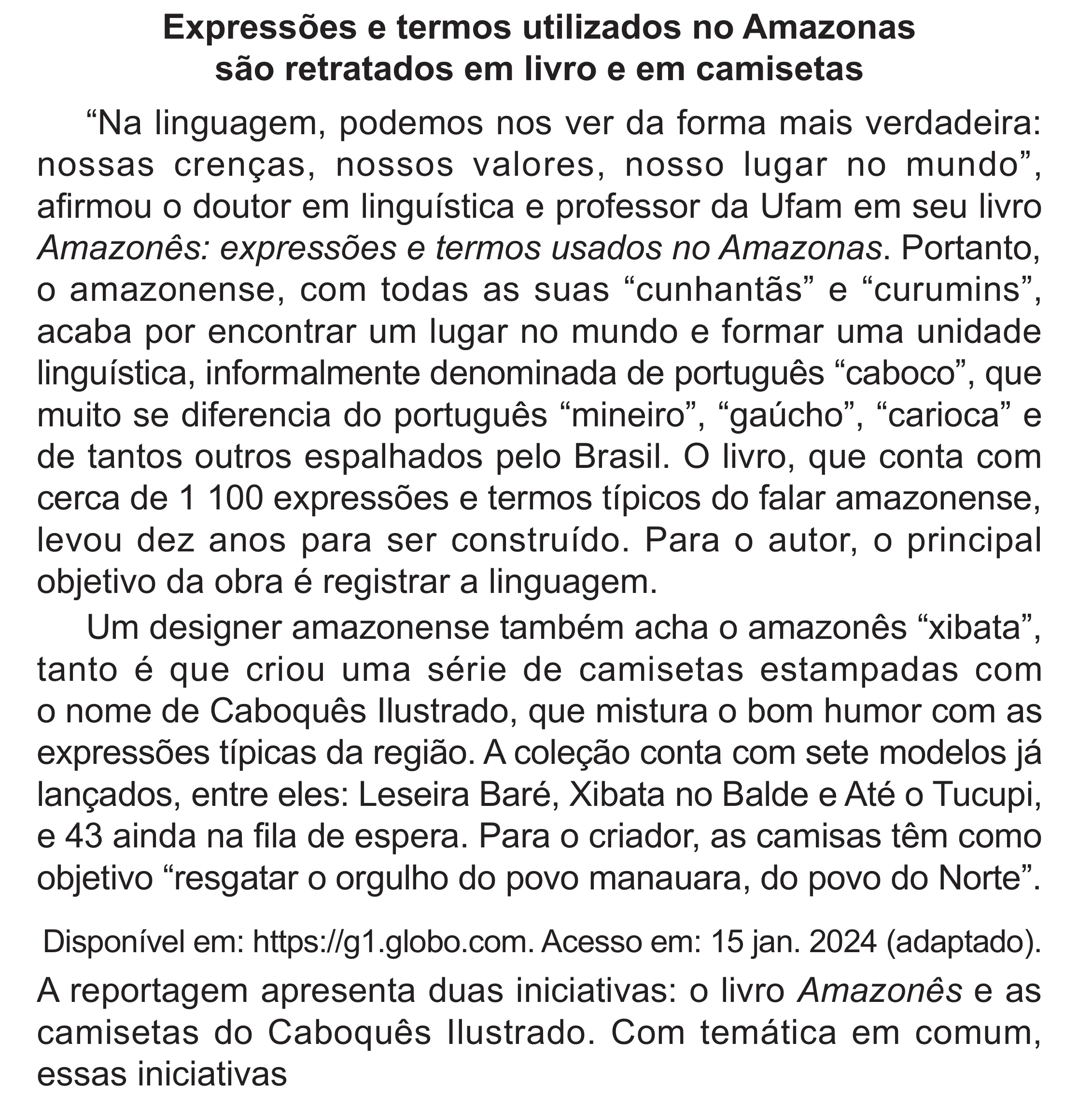 Enunciado original completo da questão 40 do ENEM 2024 - 1º Dia – Caderno 4 – Verde – Aplicação Regular - (Superampliada), página 51.