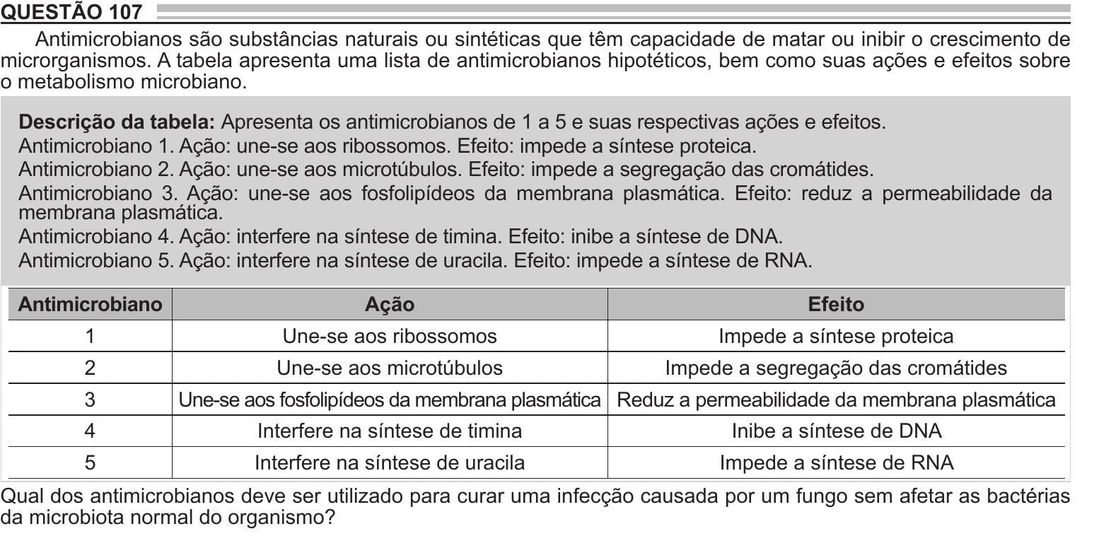 Enunciado original completo da questão 107 do ENEM 2022 - 2º Dia – Caderno 11 – Laranja (braile e ledor) – Aplicação Regular, página 7.