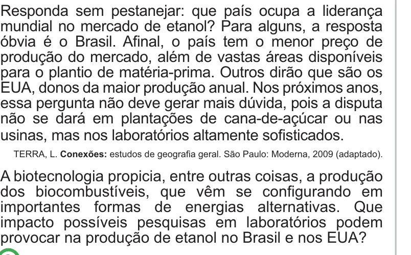 Enunciado original completo da questão 20 do ENEM 2010 - 1º Dia – Caderno 3 – Branco – Reaplicação/PPL, página 7.